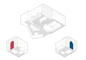Axonometrie (Interiér bytu Flat white; edit! architects)
