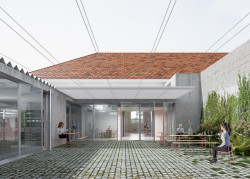 Vítězný návrh na revitalizaci kulturního centra Osvětová Beseda ve slovenské obci Ivanka pri Dunaji od studia AOSI