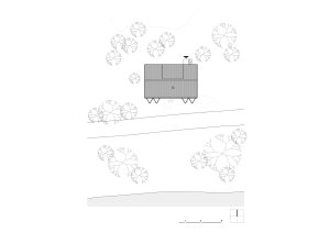 Situace (Chata u Sázavy mezi skálou a řekou; Mimosa Architekti)
