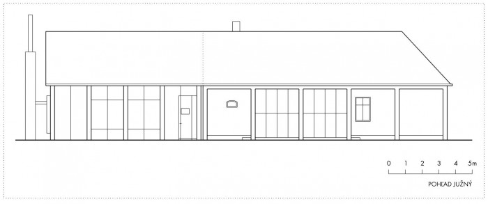 Přístavba domu v areálu bývalé cihleny v Čachticích, jižní pohled, Architekti A B.K.P.Š.
