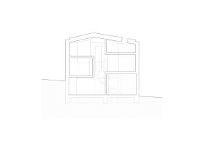 Řez (Rodinný dům nedaleko Olomouce, studio Malý Chmel)
