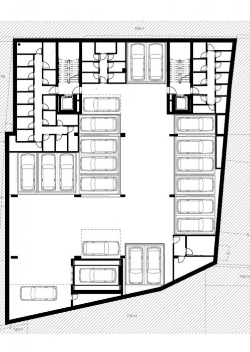 Polyfunkční dům Bratislavská, půdorys 1pp, RAW