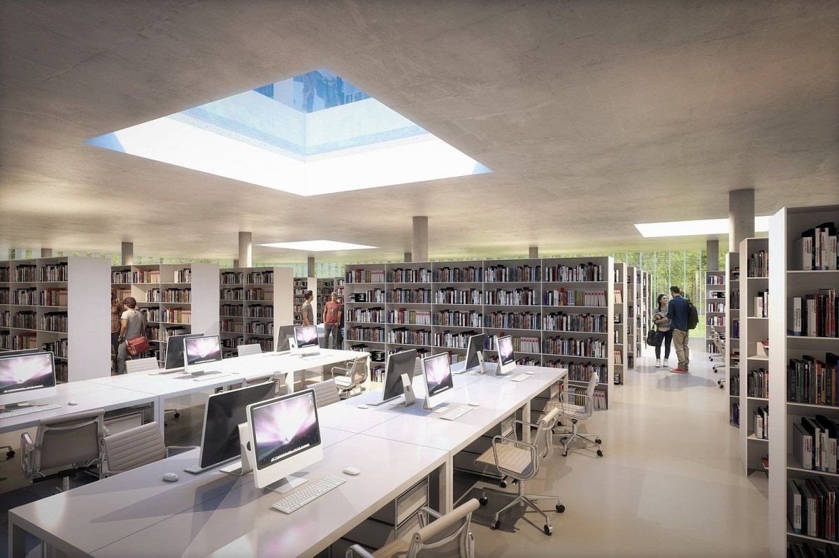 Kuba & Pilař architekti, Jihočeská vědecká knihovna, 1. místo, vizualizace