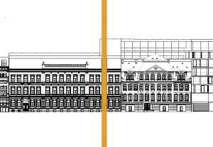 Pohled z Mikulandské k Paláci Národní