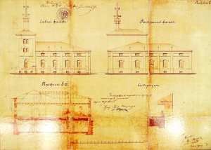 Obr. 3: List z výkresové dokumentace pivovaru Bratří Proškových (1885) nacházející se ve státním archívu v Sofii.