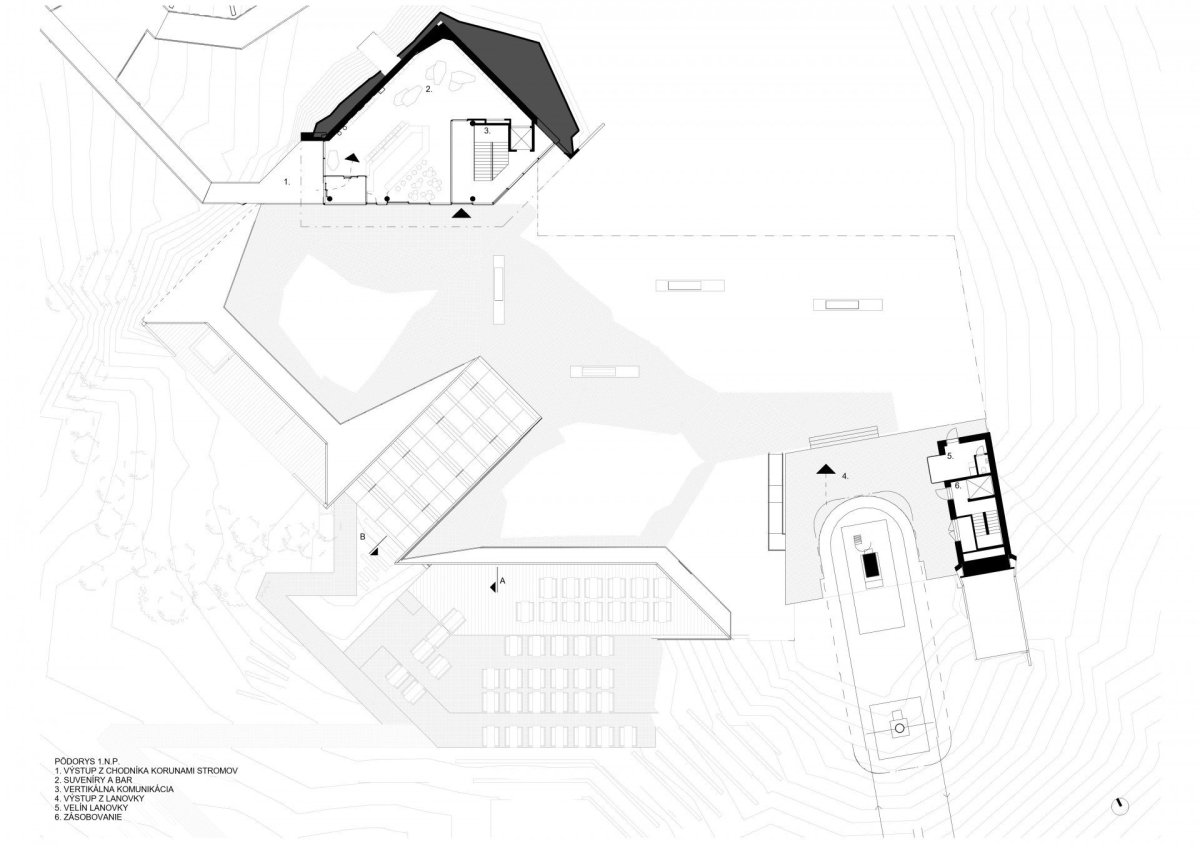 Zázemí rekreačního areálu Bachledka, Compass architekti, půdorys 1NP