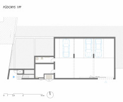 Sociální byty obce Bílovice nad Svitavou, ČTYŘSTĚN architekti / Milan Joja, Karel Kubza, Tomáš Págo, půdorys 1PP