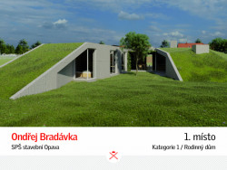 Vítězný projekt kategorie Rodinný dům středoškolské soutěže VELUX King of Daylight 2020