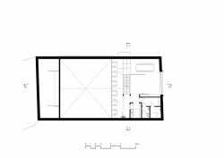 Kulturní dům v Olšanech na Brněnsku od studia Laplan, půdorys 2 NP