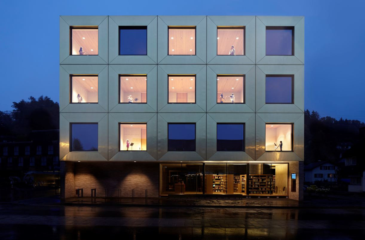 Hudební škola a knihovna ve Wolfurtu, Fink Thurnher Architekten