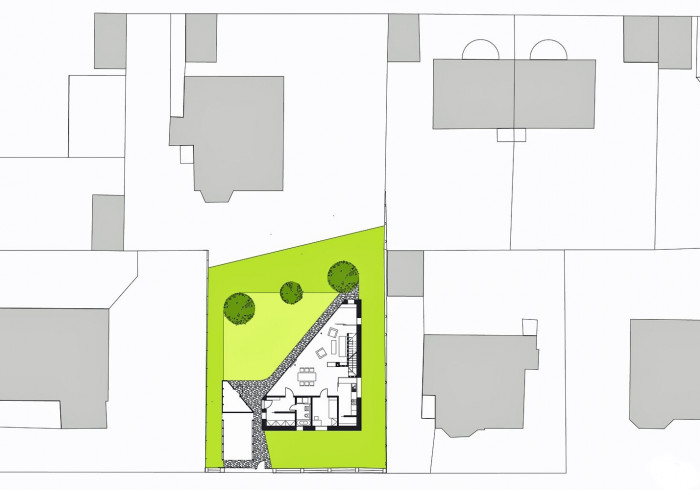 Rodinný dům v Teplicích, situace, 3+1 architekti