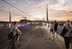 Vítězný návrh architektonické soutěže na Dvorecký most v Praze, Tubes a Ateliér 6.