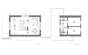 Přestavba chaty ve Svatém Petru, Znamení čtyř - architekti, půdorysy 2NP