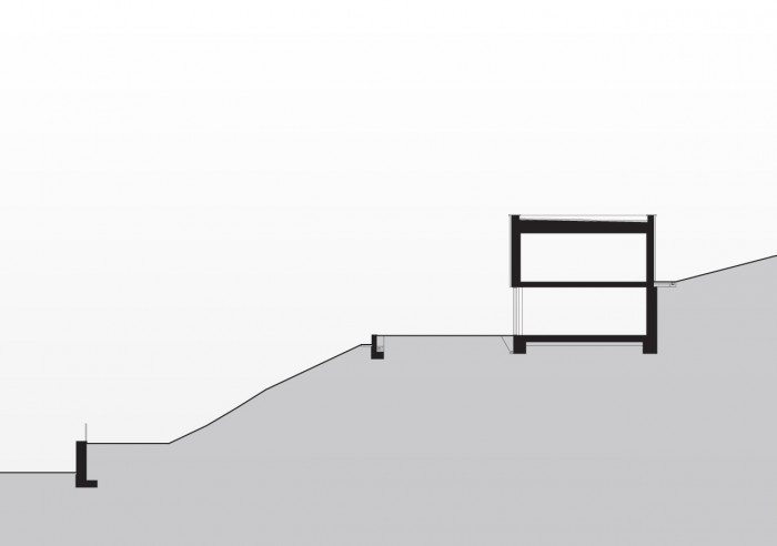 Dům ve Skrejši, Refuel works / Zbyněk Ryška, Jan Skoupý, Libor Šupler, řez příčný