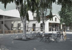 Subcentrum Klamovka - Nové lokální centrum v Plzeňské ulici, vizualizace, Klára Jeníková