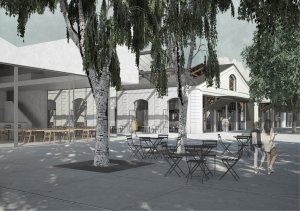 Subcentrum Klamovka - Nové lokální centrum v Plzeňské ulici, vizualizace, Klára Jeníková