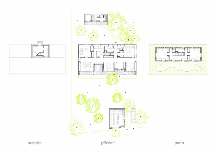 Vila ve staré zahradě, kaa-studio / Kamila Holubcová, Antonín Holubec, půdorysy
