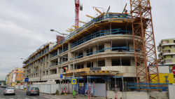 Polyfunkční dům Harfa Design Residence, foto z výstavby