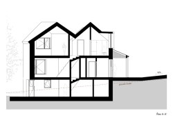 Řez (Rodinný dům v Klokočné od ateliéru Chrama)