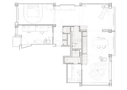 Půdorys (Byt v Praze, ateliér Malfino)