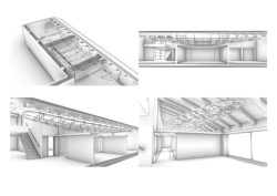 Řezy (Kanceláře Deveron v Blueriot; CISARSTUDIO)