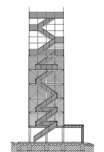 Věž na Dubni, řez, FKF Design