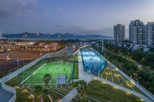 Park od studia Crossboundaries v čínském Šen-čenu