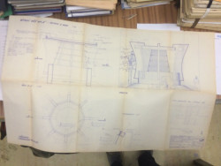 Výdech metra u Hlavního nádraží v Praze, původní výkres, Josef Danda