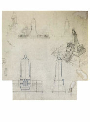 Plečnikova kresba. Reprodukováno z knihy Damjana Prelovšeka