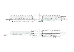 Řezy (Transformace Výstavního paláce v Charleroi CHAPEX; AgwA a architecten jan de vylder inge vinck)