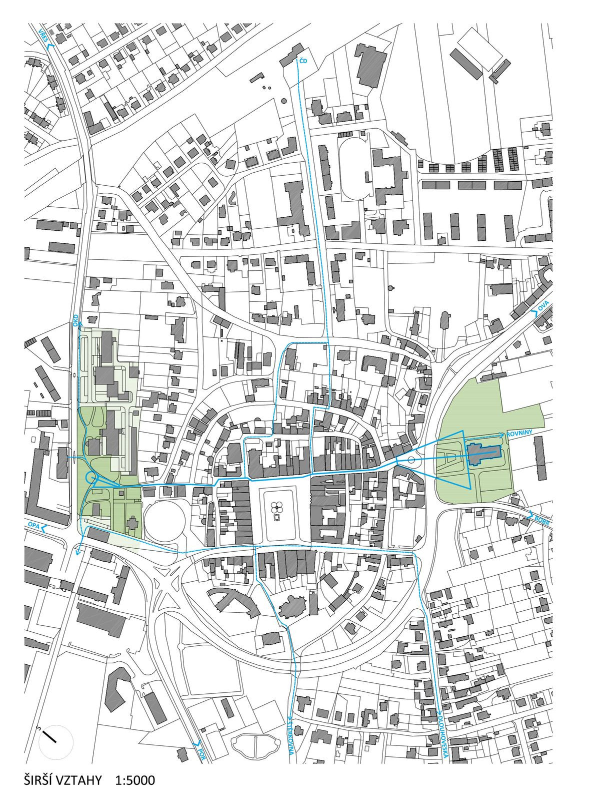 Situace, vizualice vítězného projektu