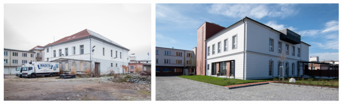 Akademie Madeta, +arch studio - foto před a po rekonstrukci