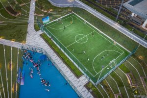 Park od studia Crossboundaries v čínském Šen-čenu