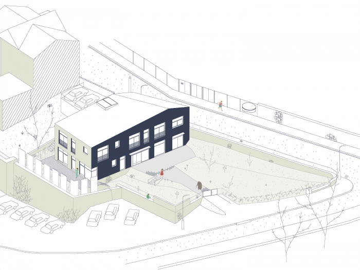 Zubaři Nad Mlýnem, axonometrie, studio Raketoplán