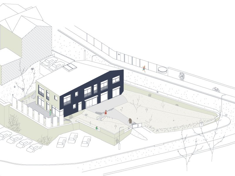 Zubaři Nad Mlýnem, axonometrie, studio Raketoplán