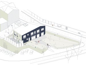 Zubaři Nad Mlýnem, axonometrie, studio Raketoplán
