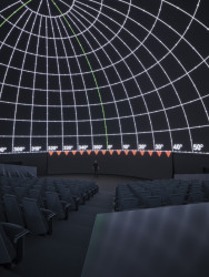 Kupole navozuje dojem obzoru. (Planetárium Planetum, collcoll)