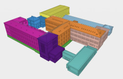 Výsledný model areálu školy ve formátu IFC
