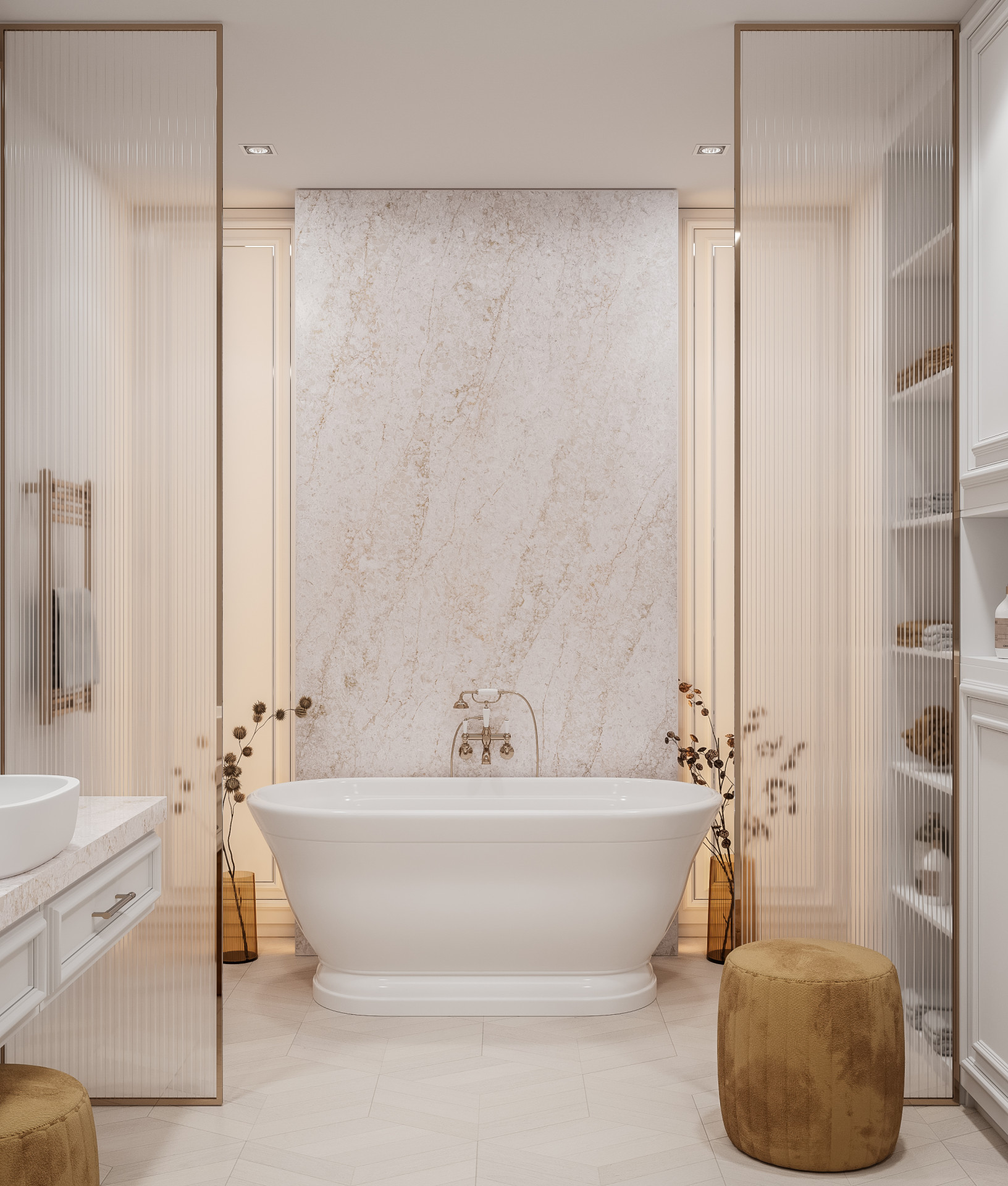 Společnost Technistone představuje nové dekory tvrzeného kamene inspirované luxusním mramorem: na obrázku dekor Glencoe