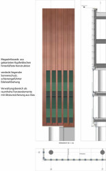 gmp, archiv evangelické luteránské církve, detail fasády, výkres