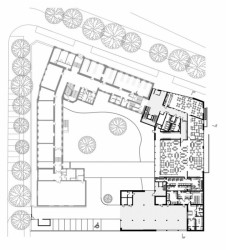 Dostavba budovy Slovanského gymnázia Olomouc, půdorys 1.NP, Miroslav Pospíšil