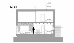 Rodinný dům v Černošicích, řez, 3AE