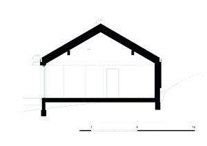 Rodinný dům Neveklov, řez, Atelier Kunc architects
