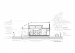 TAKA, kriketový klub Merrion, řez, výkres