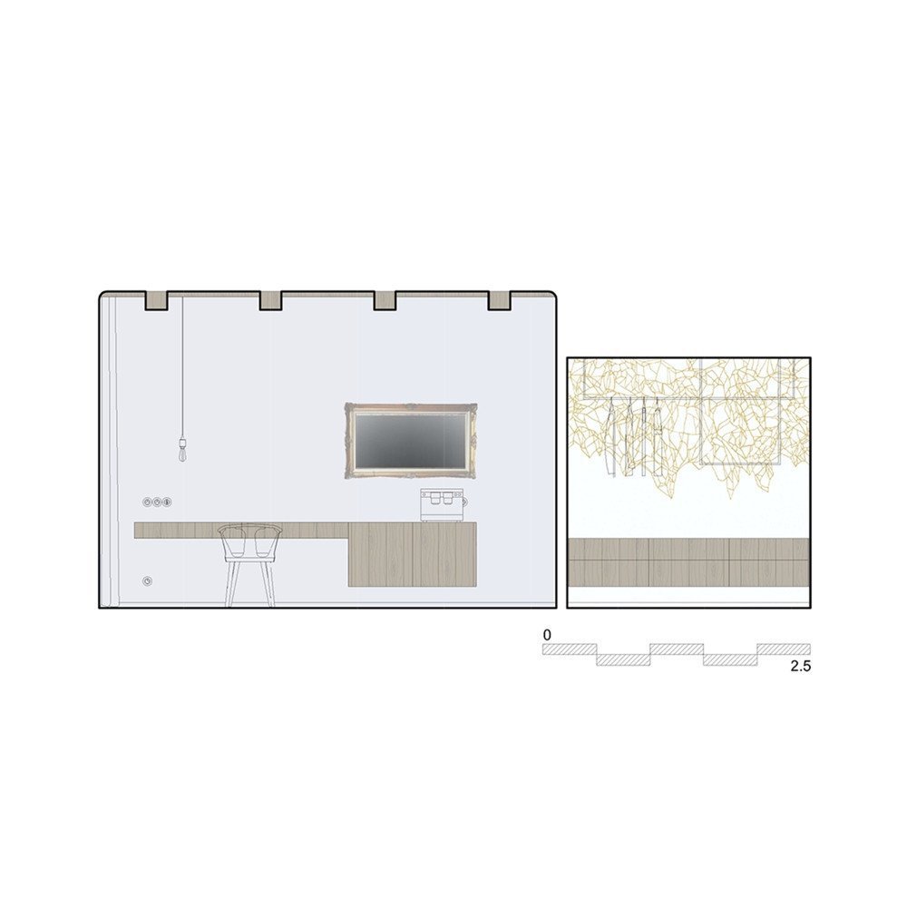 Rekonstrukce bývalého hotelu Měšťák v Českém Krumlově, řez, mar.s architects