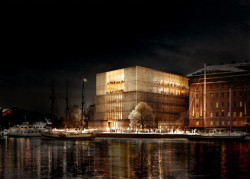 Návrh na sídlo Nobelovy nadace ve Stockholmu od David Chipperfield Architects ze soutěže z roku 2014