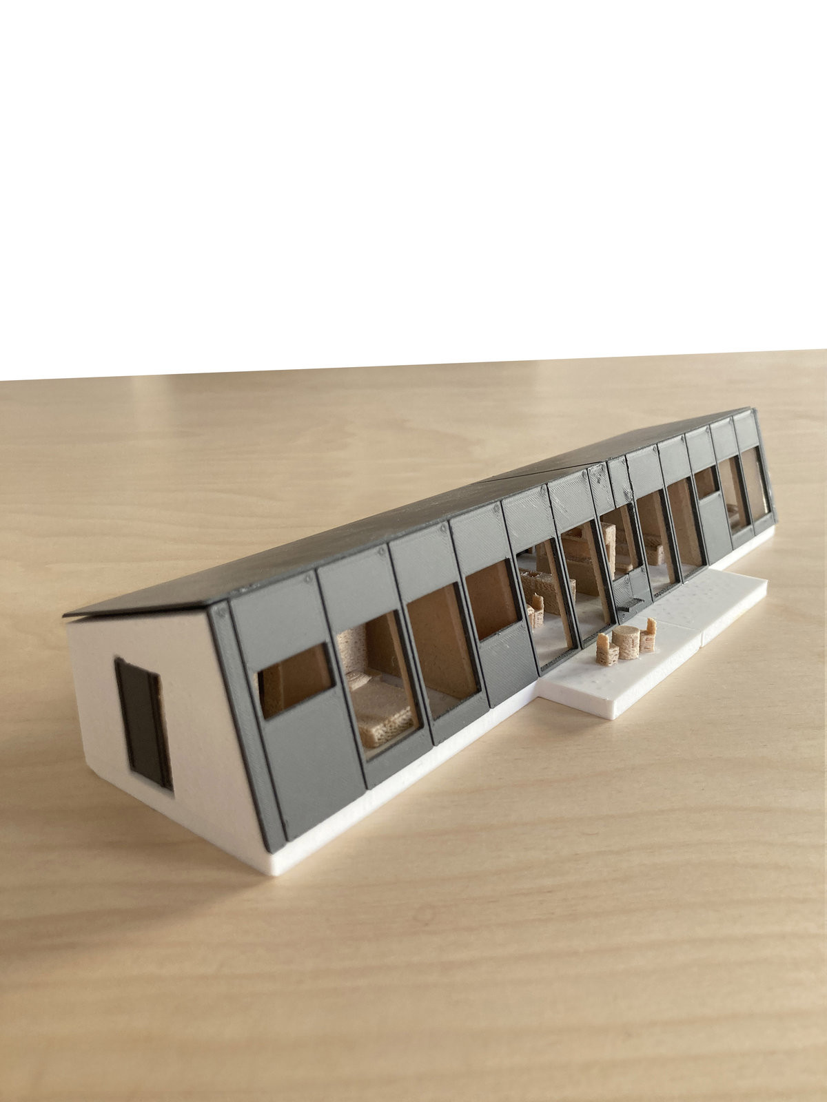 Fyzický model domu (Dům se šikmou fasádou; Papundekl architekti)