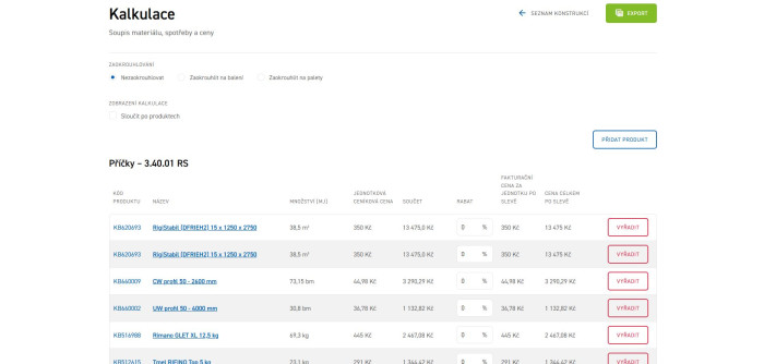 Profikalkulátor Rigips umožňuje přesný výpočet množství materiálu pro sádrokartonové konstrukce.