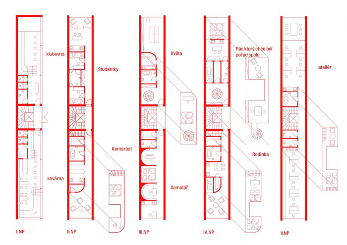 Martin Stupka, Dům U Lípy, půdorysy – foto