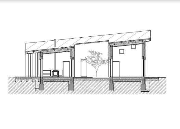 Rodinný dům Svinná u Trenčína, Peter Kasman, řez